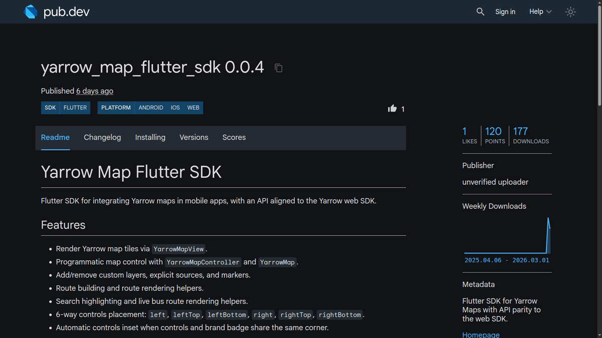 Yarrow Map Flutter SDK project screenshot