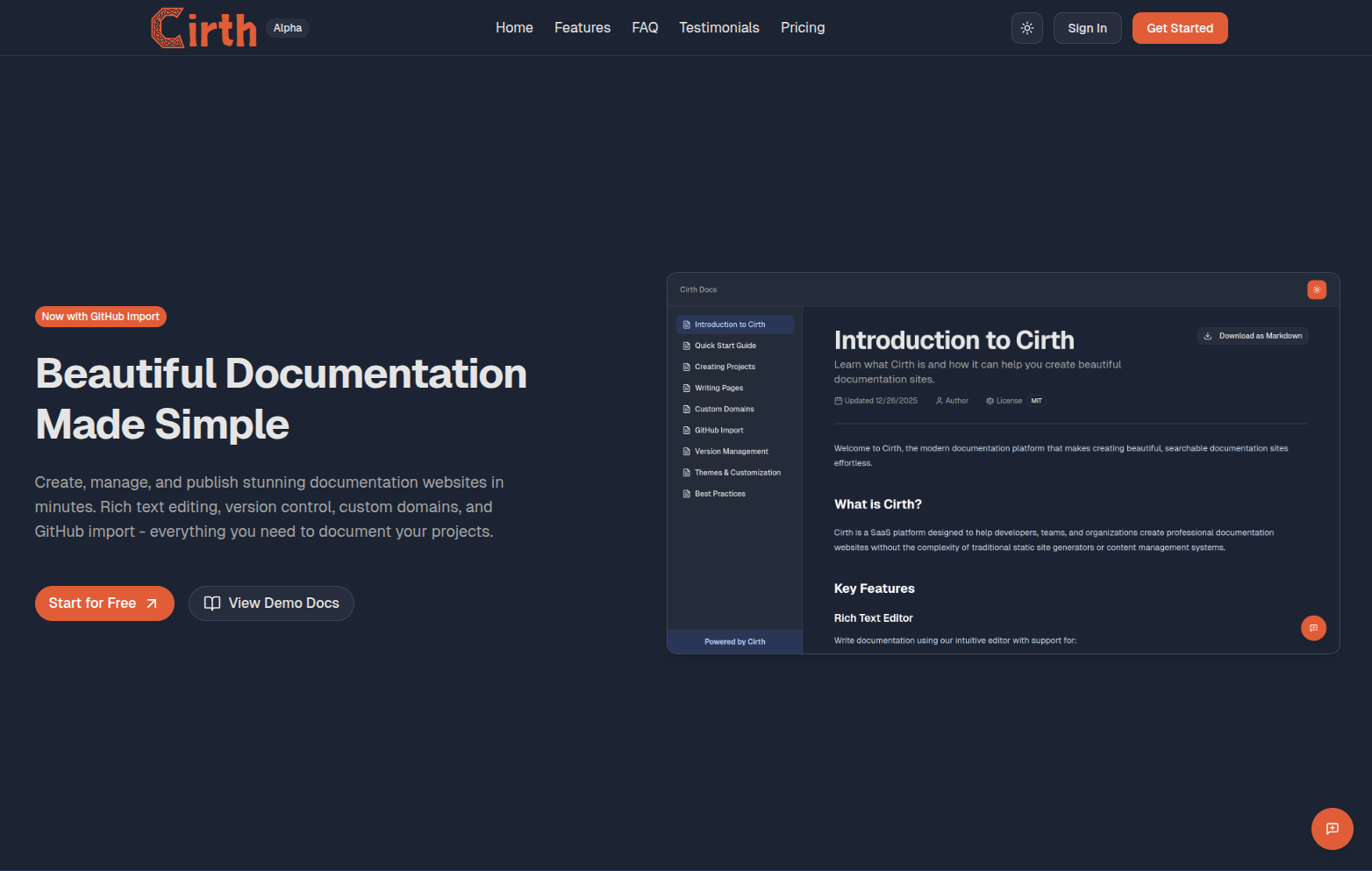 Cirth project screenshot
