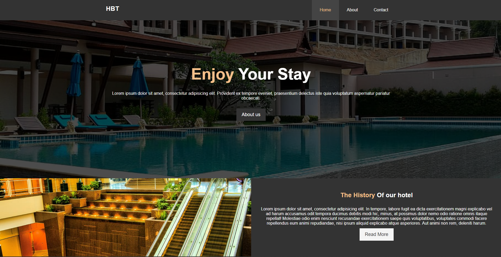 Hotel BT project screenshot
