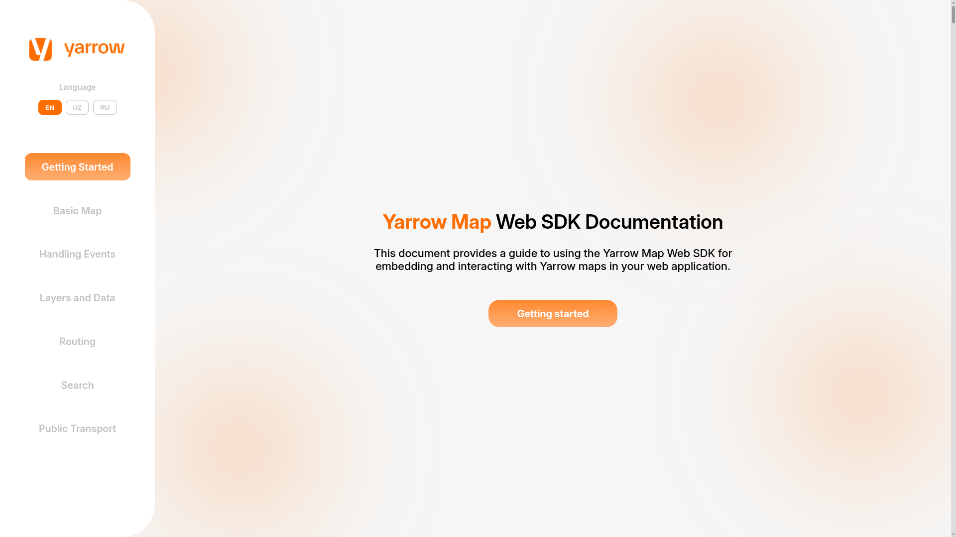Yarrow Map Web SDK Documentation project screenshot